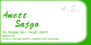 anett sajgo business card