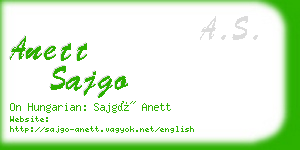anett sajgo business card